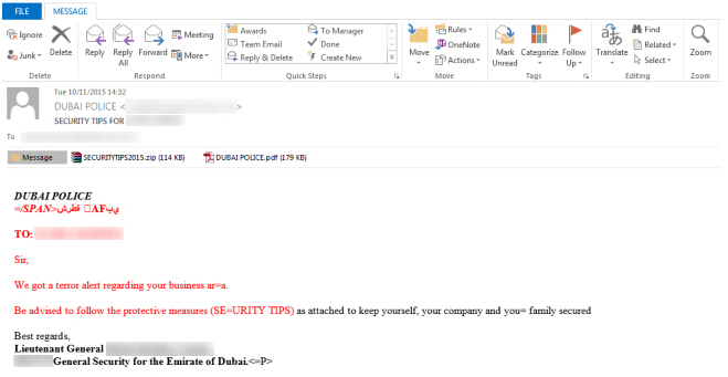 恐怖袭击警报邮件暗藏木马