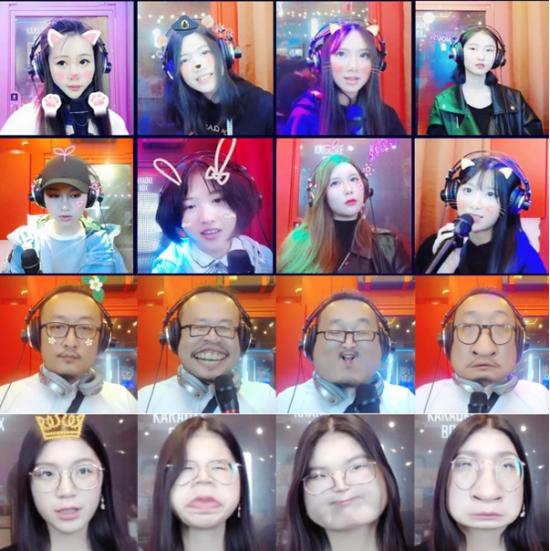 （全民K歌店的视频美颜、AR道具与丑颜哈哈镜效果）